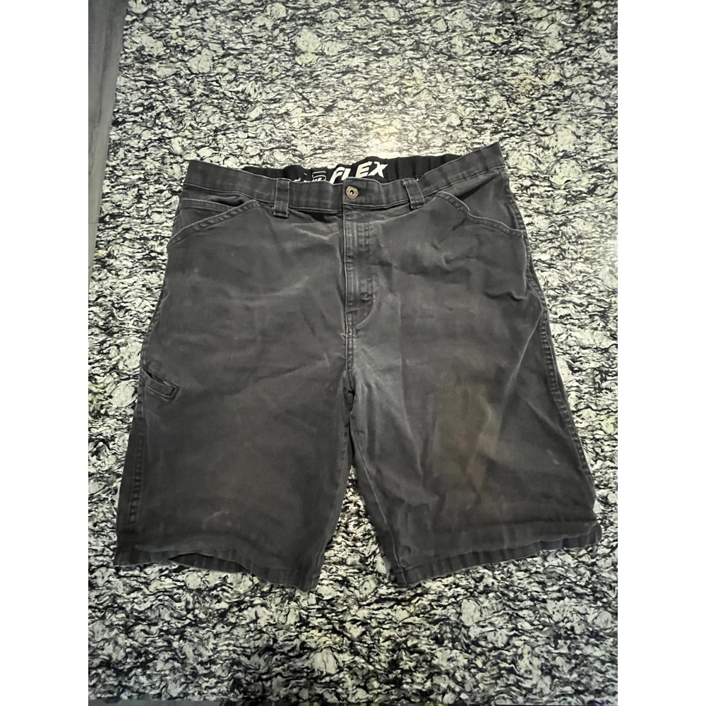 Real Dickies Flex Carpenter Shorts Men 38 Black Canvas Utility Workwear ER942RBK